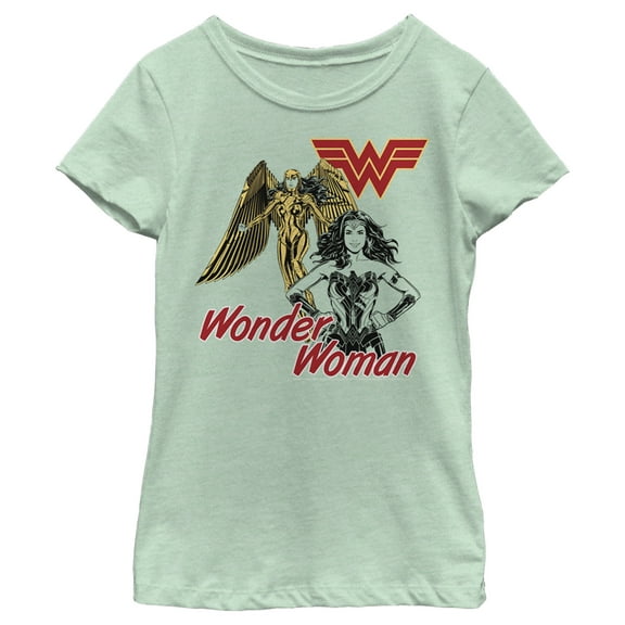 Girl's Wonder Woman 1984 Suit and Armor Graphic Tee Mint X Small