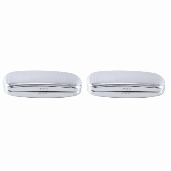 2X Glasses Case, Aluminum Hard Eyeglasses Case Striped Spectacles Box Black Lining
