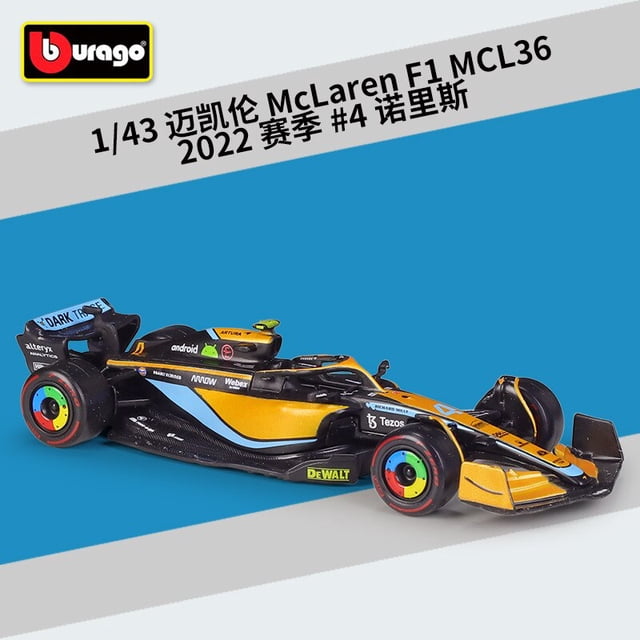 Bburago-coche de carreras de aleación modelo Mercedes Benz AMG Team W13 #44, juguete de regalo para niños, escala 1:43, 2022, F1 Fivean unisex