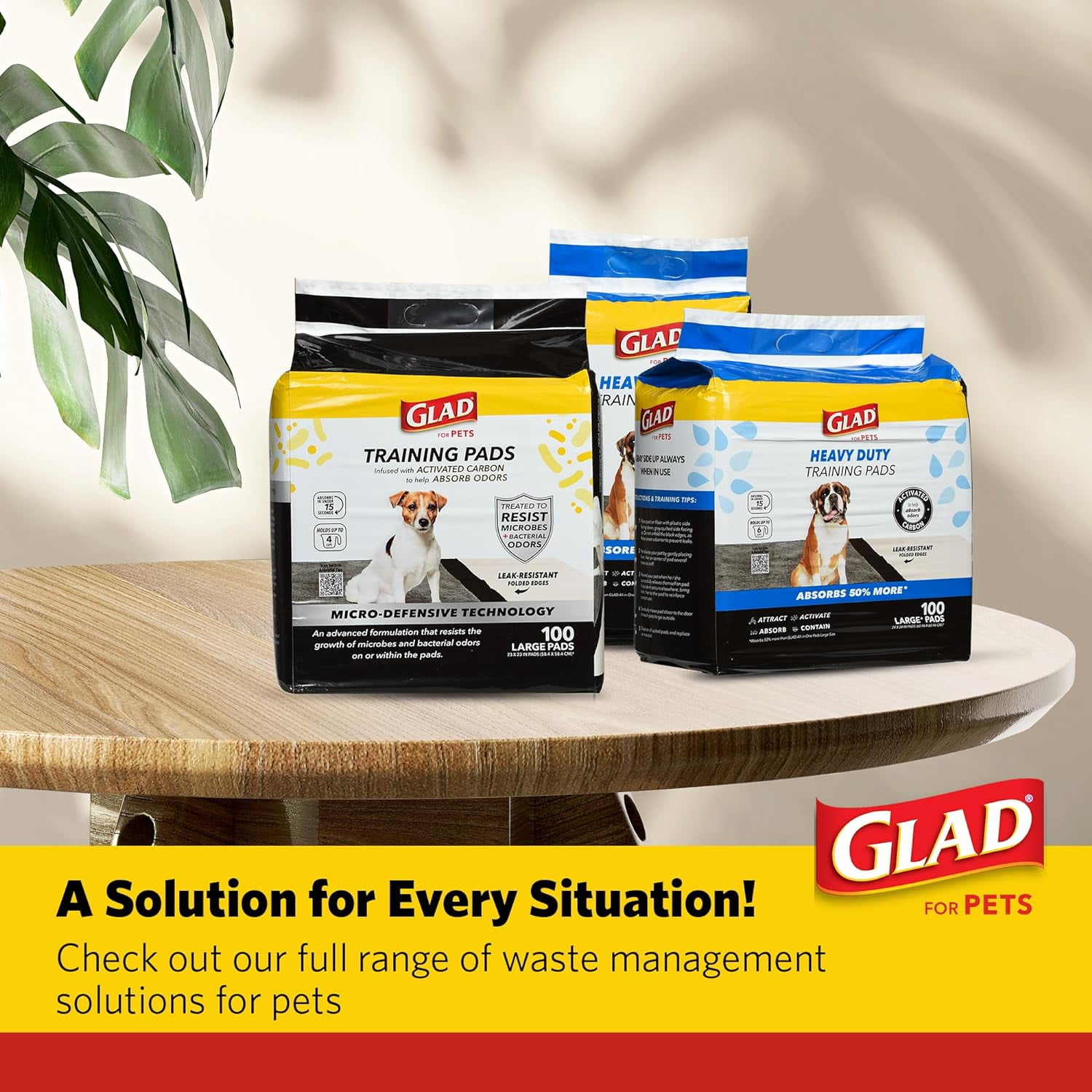 (4 pack) Glad For Pets Heavy Duty Activated Carbon Dog Training Pads 24" x 24" 100ct