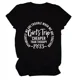 thumbnail image 2 of Camiseta holgada de manga corta con cuello redondo y diseño de cuello redondo para mujer, estilo informal, con la frase "Girls Trips Cheaper Than Letters", 2 of 4