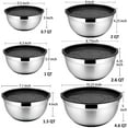 Vesteel 6Piece Black Stainless Steel Mixing Bowls with Lid, Kitchen