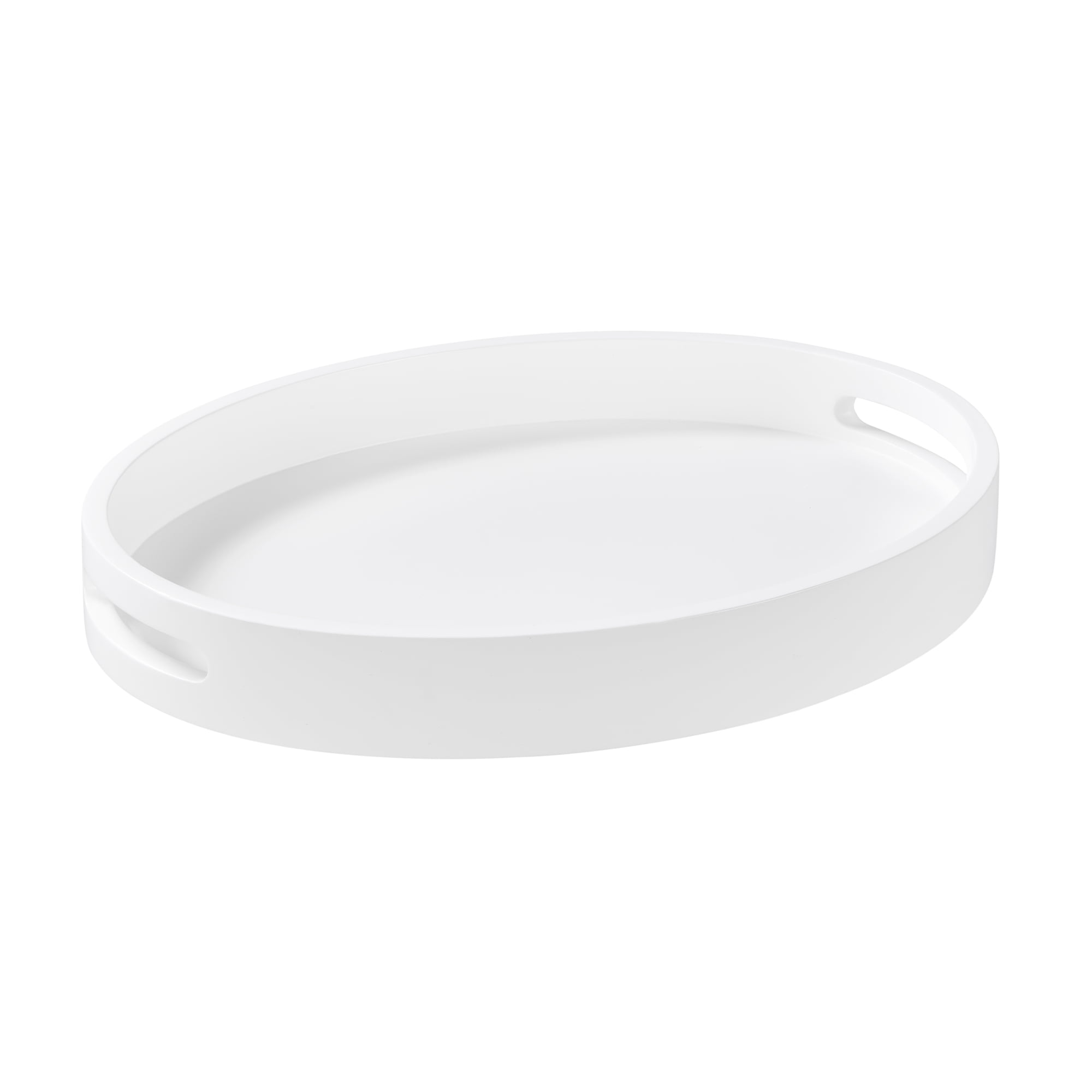 Convenience Concepts Palm Beach Oval Decorative Serving Tray, White
