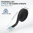 thumbnail image 2 of 1" x 20 ft Lashing Strap with Buckles, 2 Pcs Cam Buckle Tie Down Straps Adjustable Heavy Duty Secure Cinch Straps Up to 551 lbs for Cargo Kayak Bicycles, Orange, 2 of 7
