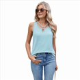 thumbnail image 4 of Chaleco de Corta Holgado de Color Liso con Cuello Redondo para Mujer, y Verano, Azul, Talla L, 4 of 10
