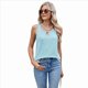 thumbnail image 4 of Chaleco de Corta Holgado de Color Liso con Cuello Redondo para Mujer, y Verano, Azul, Talla L, 4 of 10