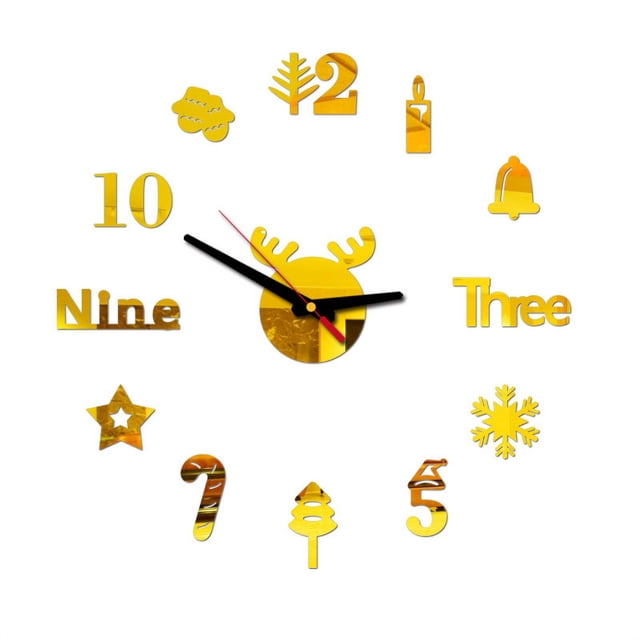 Home Office Wall Decor Diy Wall Clock 3D Mirror Surface Sticker Home Office Decor Clock