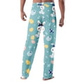 thumbnail image 4 of Domuza Easter Rabbit Pajama Pants for Men Casual Drawstring Stretch Waist Home Trousers Relaxed Fit Comfy Lounge Sleep Pants with Pockets Mint Green M, 4 of 4