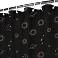 thumbnail image 3 of Black Gold Sun Moon Planet Pattern Shower Curtain 84"x72" ,Bathroom Decorative Shower Curtains Set with 12 Hooks,Modern Waterproof Washable Shower Curtain, 3 of 6