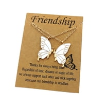 BKBP Friendship Butterfly Necklace Simple Best Friend Oil Drop Stitching Colorful New Female Fashion Gold Silver Two Piece Jewelry Accessories Gift