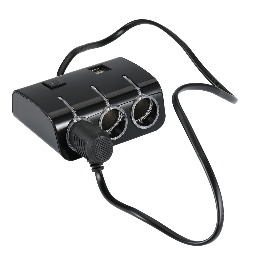 1 2a Dual Usb Dc Car Charger With 3 Way Multi Socket Car