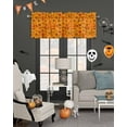 thumbnail image 3 of Halloween Valances for Windows Cute Orange Pumpkin Monster Window Curtain Rod Pocket Snowmen Holiday Window Treatment Decor Valances for Kitchen Living Room Bedroom 42x12in, 3 of 7