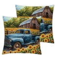thumbnail image 2 of Nawypu Spring Throw Pillow Covers House Wooden Truck Cottage Sunflower Garden Jungle Plants Yellow Decorative for Bed Adult Sofa Dorm Living Zippered Throw Pillow Covers Pack of 2 White, 2 of 6