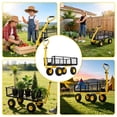 thumbnail image 5 of Steel Garden Cart, Heavy Duty Utility 900 LBS Capacity Carts with Removable Mesh Sides to Convert into Flatbed, 240° U-Turn 10" Pneumatic Tires Garden for Lawn Camping Farm Yard, 5 of 9