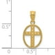 Croix en Or Jaune 14 Carats avec Pendentif Ovale – image 2 sur 2