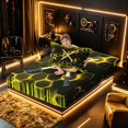 thumbnail image 4 of meiyoeat Neon Lights Twin Sheet Sets for Boys, Sci-Fi Yellow Gaming Bedding, 3pcs, 1 Flat Sheet, 1 Fitted Sheet and 1 Pillowcase, 4 of 6