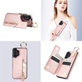 thumbnail image 5 of JTCASES for Samsung Galaxy A52 5G Case, PU Leather Lychee Pattern Zipper Purse Finger Ring Buckle Card Slots Stand Shell for A52 5G Wear-resistant Shockproof Wallet Cover, Rosegold, 5 of 8