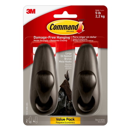 

Command Forever Classic Large Metal Hooks Damage Free Decorating 2 Hooks