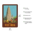 thumbnail image 2 of Visit India - Mahabodhi Temple in Bodh Gaya - Bihar India - Vintage Travel Poster by W. S. Bylityllis c.1950s - 8 x 12 inch Vintage Wood Art Sign, 2 of 4