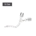 thumbnail image 3 of Unique Bargains 10Sets 8mm Leather Cord End Caps with Lobster Clasps & Extender Chain for DIY, Rhodium Tone, 3 of 7