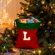 thumbnail image 1 of Bolsa de regalo navideña con cordón, 26 letras, poliéster rojo, 30 x 38 cm | Bolsa reutilizable para dulces navideños, pequeña bolsa para envolver regalos, organizador de decoración festiva, 1 of 6