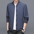 thumbnail image 4 of Chaqueta de negocios de longitud media para hombre con cuello alto Diseño de botonadura sencilla para temporadas de otoño y primavera Chaquetas de negocios Chaqueta para hombre, 4 of 5