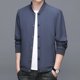 thumbnail image 4 of Chaqueta de negocios de longitud media para hombre con cuello alto Diseño de botonadura sencilla para temporadas de otoño y primavera Chaquetas de negocios Chaqueta para hombre, 4 of 5