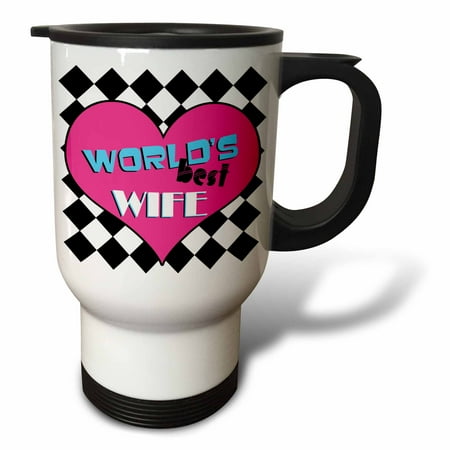 

3dRose Worlds Best Wife Travel Mug 14oz Stainless Steel