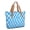 Blue Wavy Checkered Pattern, variant on Black and White Checkered Pattern Large Tote Bag for Women, Polyester Roomy Carryall with Pockets and Zipper, Durable Gifts Ideas for Women Men