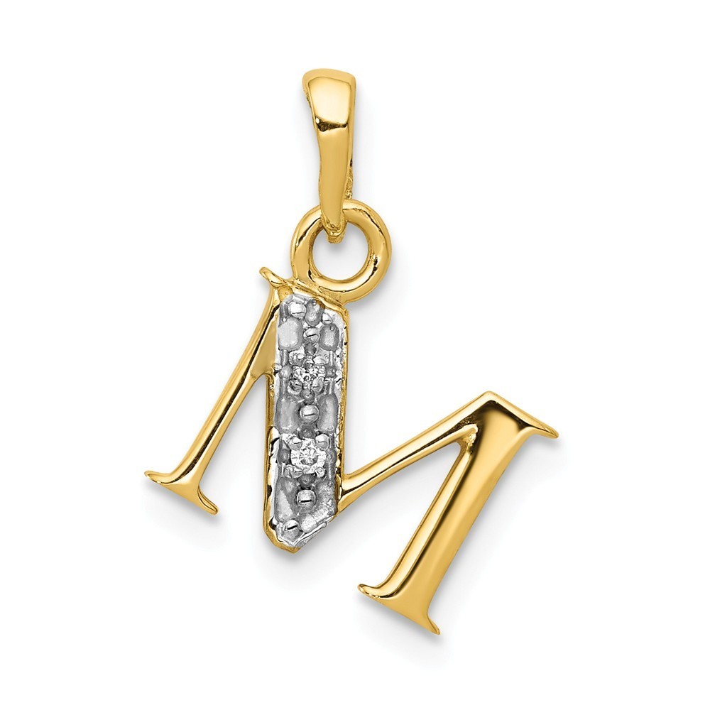 14k Two-Tone Gold Polished .01ct 