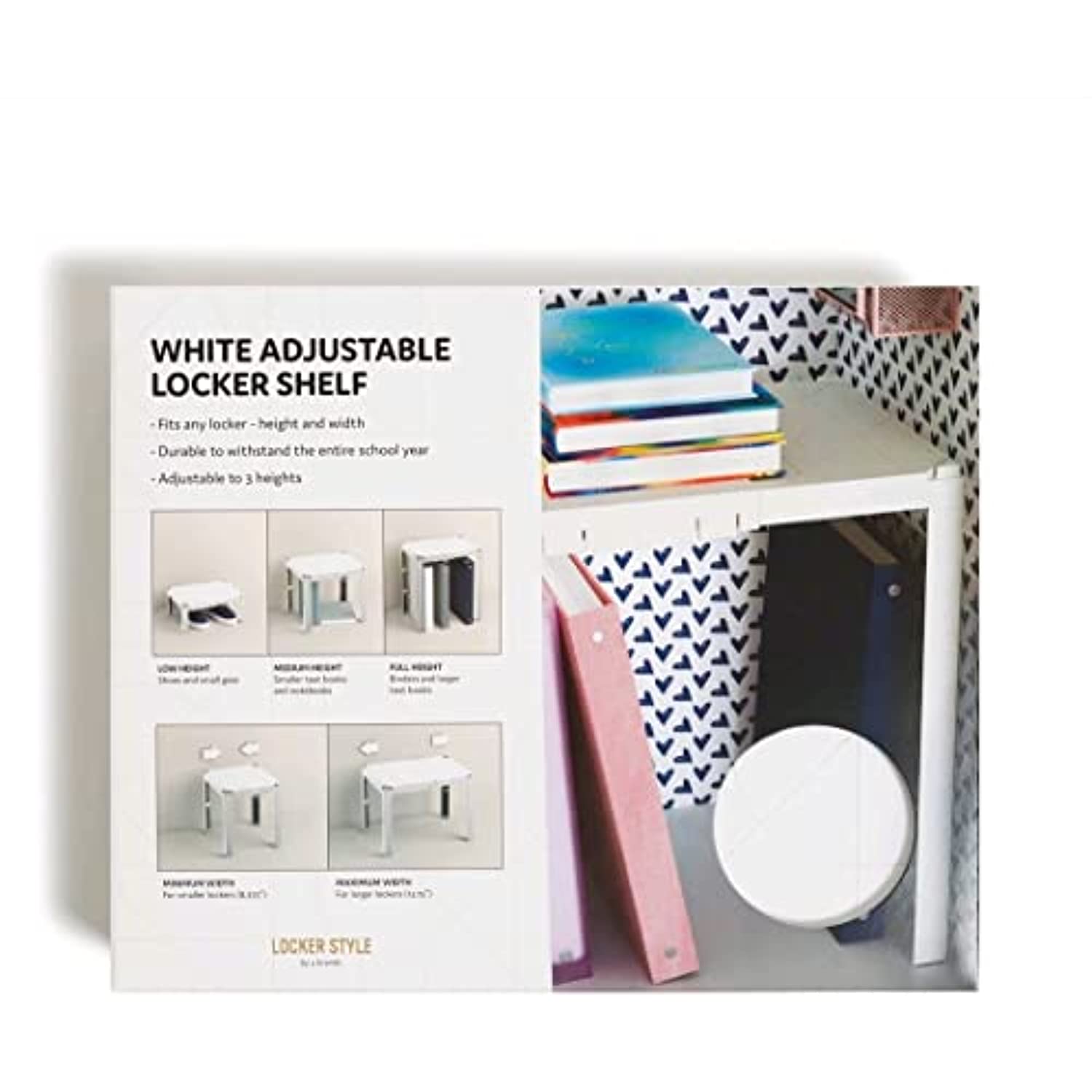 White Adjustable Locker Shelf