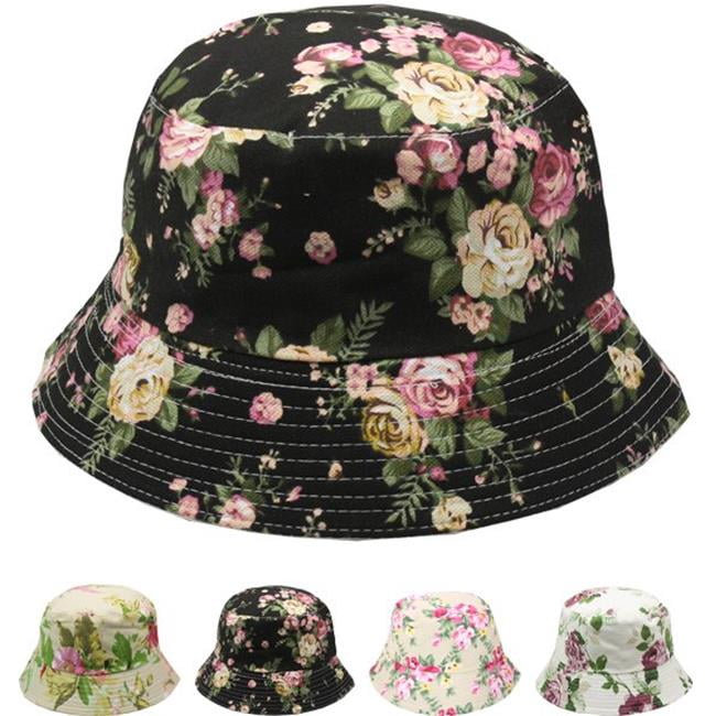 bucket hat with flowers