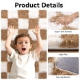 thumbnail image 6 of ZENELESS 8x10 Fluffy Rug for Living Room,Checkered Shaggy Soft Anti-Skid High Pile Carpet for Boys Girls Teen Room Dorm Home Decor,Creamy White and Camel, 6 of 7