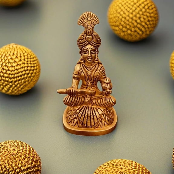 brass Goddess Annapurna Devi Statue for home temple/ gift item