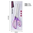 thumbnail image 1 of Lace scissors, hand-made tooth cloth scissors, triangle tooth cloth sample scissors, dog tooth scissors, fabric pattern serrated scissors Pink purple triangle 5MM, card insert packaging, 1 of 2