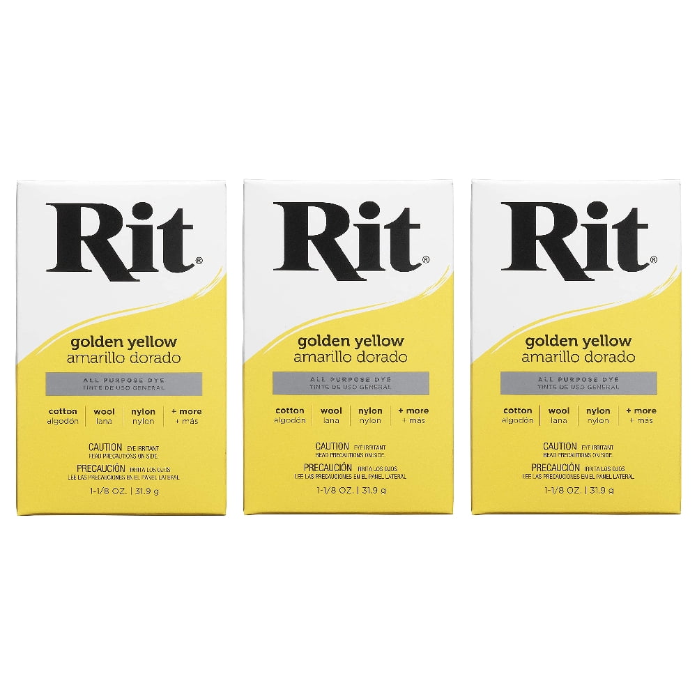 Rit All Purpose Powder Dye 1-1/8 oz Golden Yellow, 3 Pack