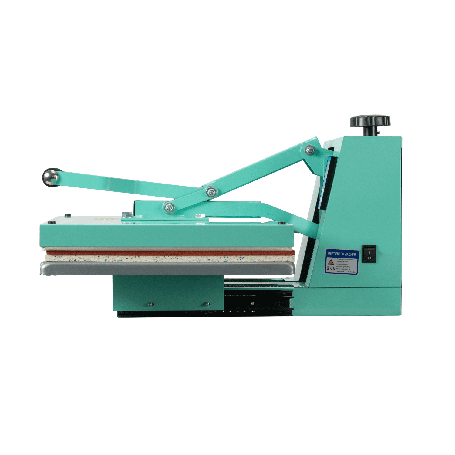 16"x24" Professional Manual Clamshell Heat Press Machine - 2000W, 110V, Slide-Out Base, 0-500°F, Adjustable Pressure & Timer - Ideal for T-Shirt, Sublimation, and HTV Transfers