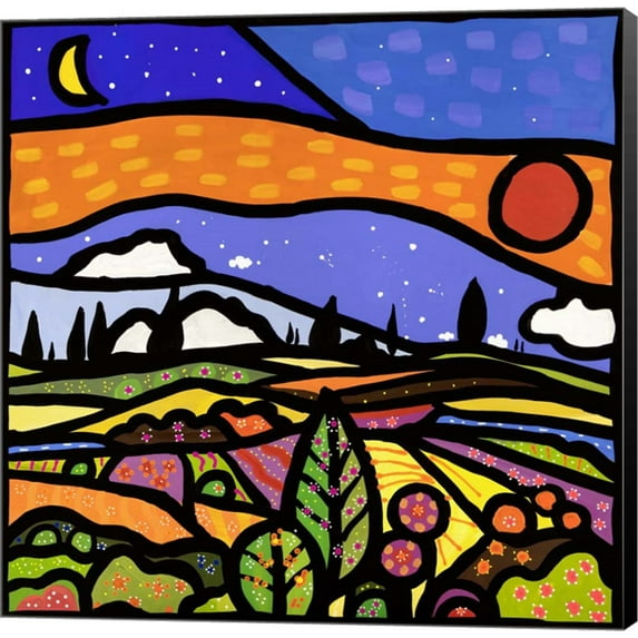 Tramonto in Collina by Wallas, Canvas Wall Art