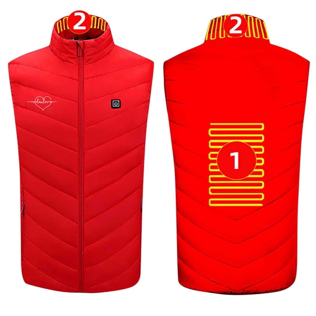 Usb Charging Block, Unisex Zipper One Control 2 Zone Heating Cotton Jacket, Heated Mens Dress Jacket