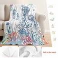 thumbnail image 5 of Coastal Jellyfish Blanket Soft Cozy Warm Throw Blanket for Couch, Plush Fuzzy Flannel Fleece Blankets for Sofa, Summer Beach Nautical Ocean Coral Seahorse Bed Blankets Gifts for Men, 40"x50", 5 of 9