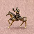 thumbnail image 3 of LABSERRON 1Pcs Monkey Riding Horse Statue Golden Brass Feng Shui Desktop Adornment 3.14X3.03X1.18In, 3 of 8