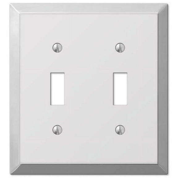 Century Polished Chrome Steel - 2 Toggle Wallplate