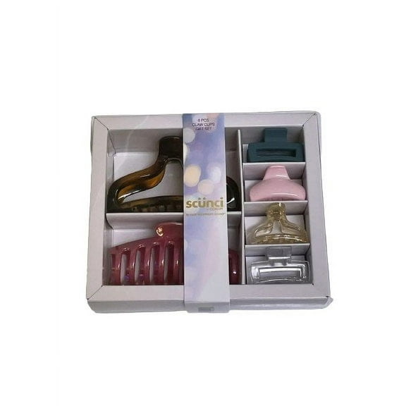 Scunci 6 Pieces Claw Hair Clip Variety Multicolor Multi Size