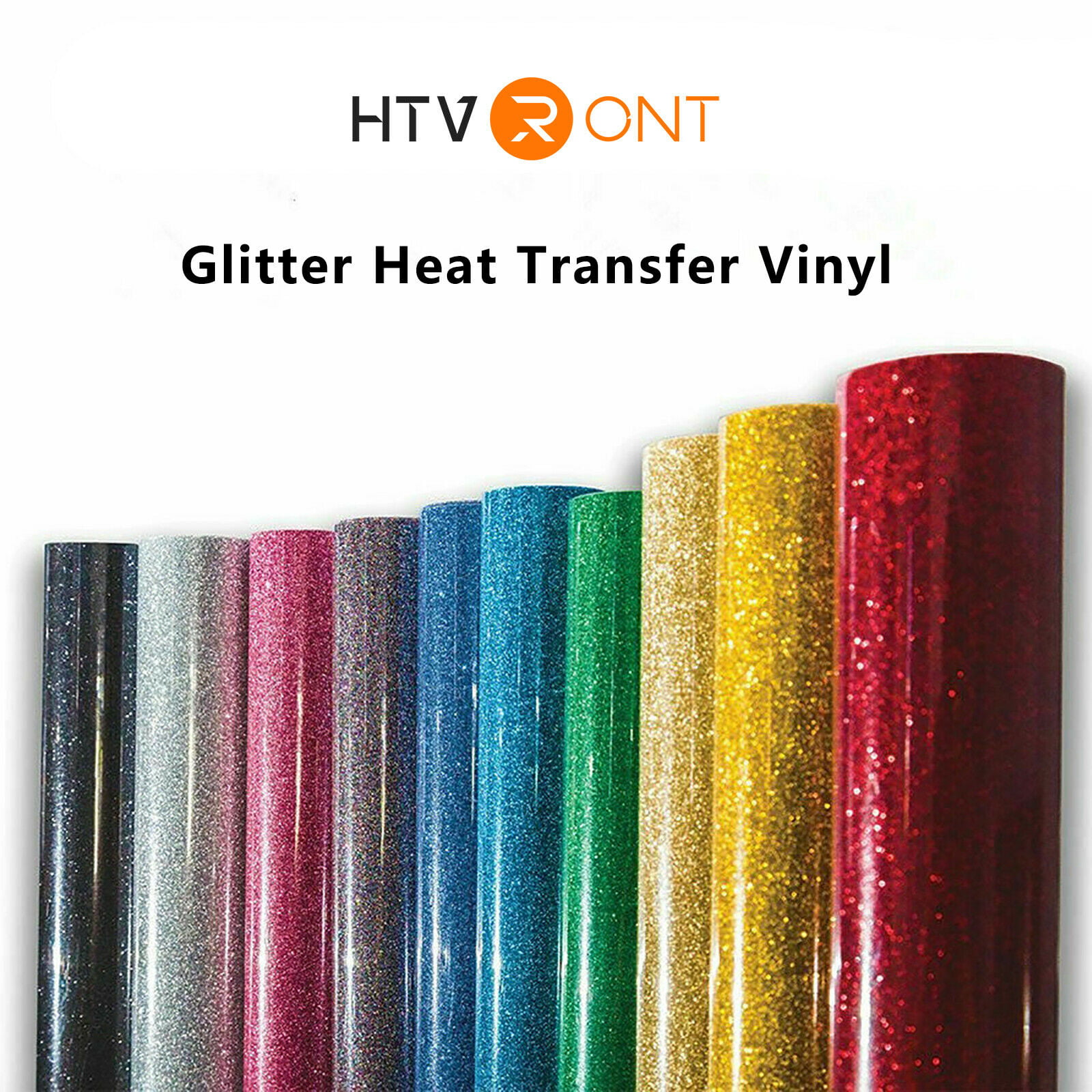 HTVRONT 10 x 5FT Glitter Black(Outside sparkle) Vinyl Iron on for Cricut &  All Cutter Machine - Easy Weed for Craft Heat Vinyl Design 