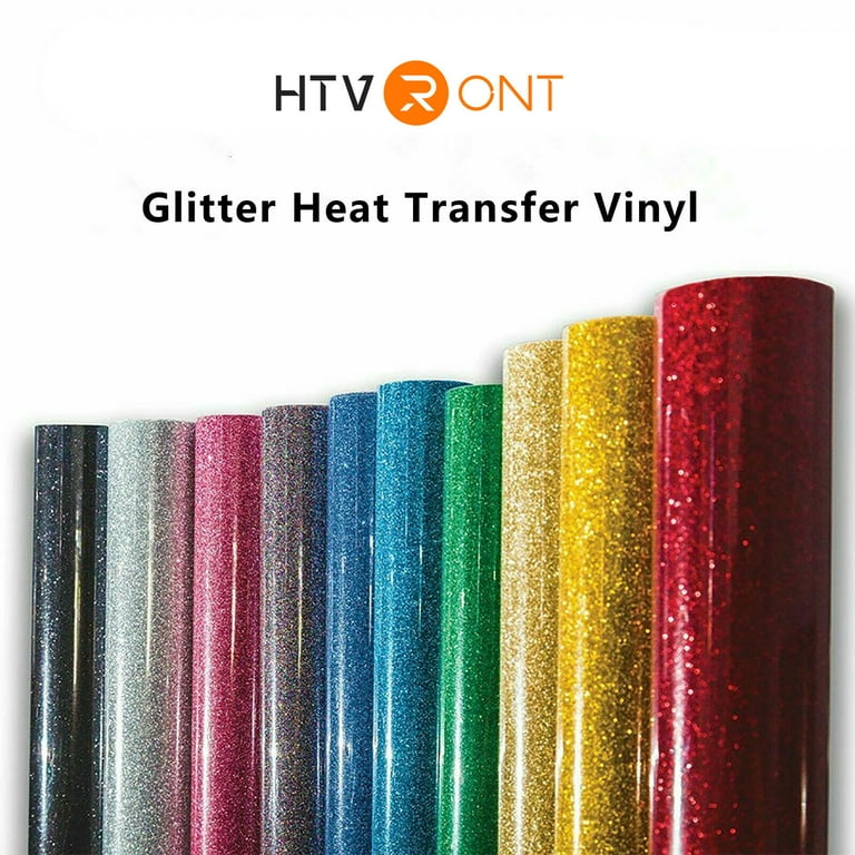 HTVRONT 10 x 8FT Glitter Silver Heat Transfer Vinyl Iron on T
