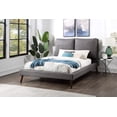 thumbnail image 3 of Topline Home Furnishings Upholstered Platform Bed with USB Ports, Grey, 3 of 4