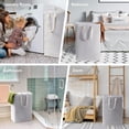 thumbnail image 4 of Hwawhin 2 Pack 75L Collapsible Laundry Basket, Freestanding Waterproof Clothes Hamper with Reinforced Handles, Large Capacity Foldable Laundry Bin for Bedroom Bathroom Laundry Room Dorm, 4 of 7