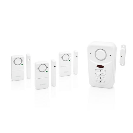 SABRE Wireless Home Security Burglar Alarm Set - Includes LOUD 120 dB Keypad Alarm with Three Additional Door/Window Alarms - DIY EASY Installation