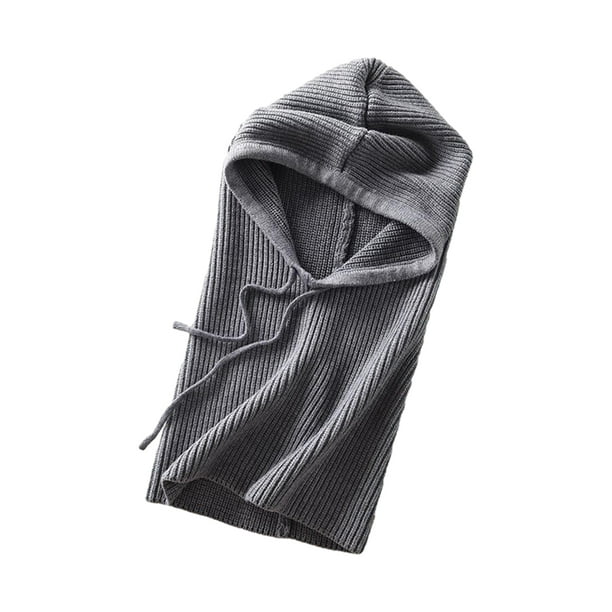 Bufanda con Capucha de Punto Qarigey Gris Oscuro