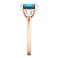 thumbnail image 3 of Clara Pucci 14K Rose Gold 2.5ct Turquoise Three-Stone Ring for Women, 3 of 7